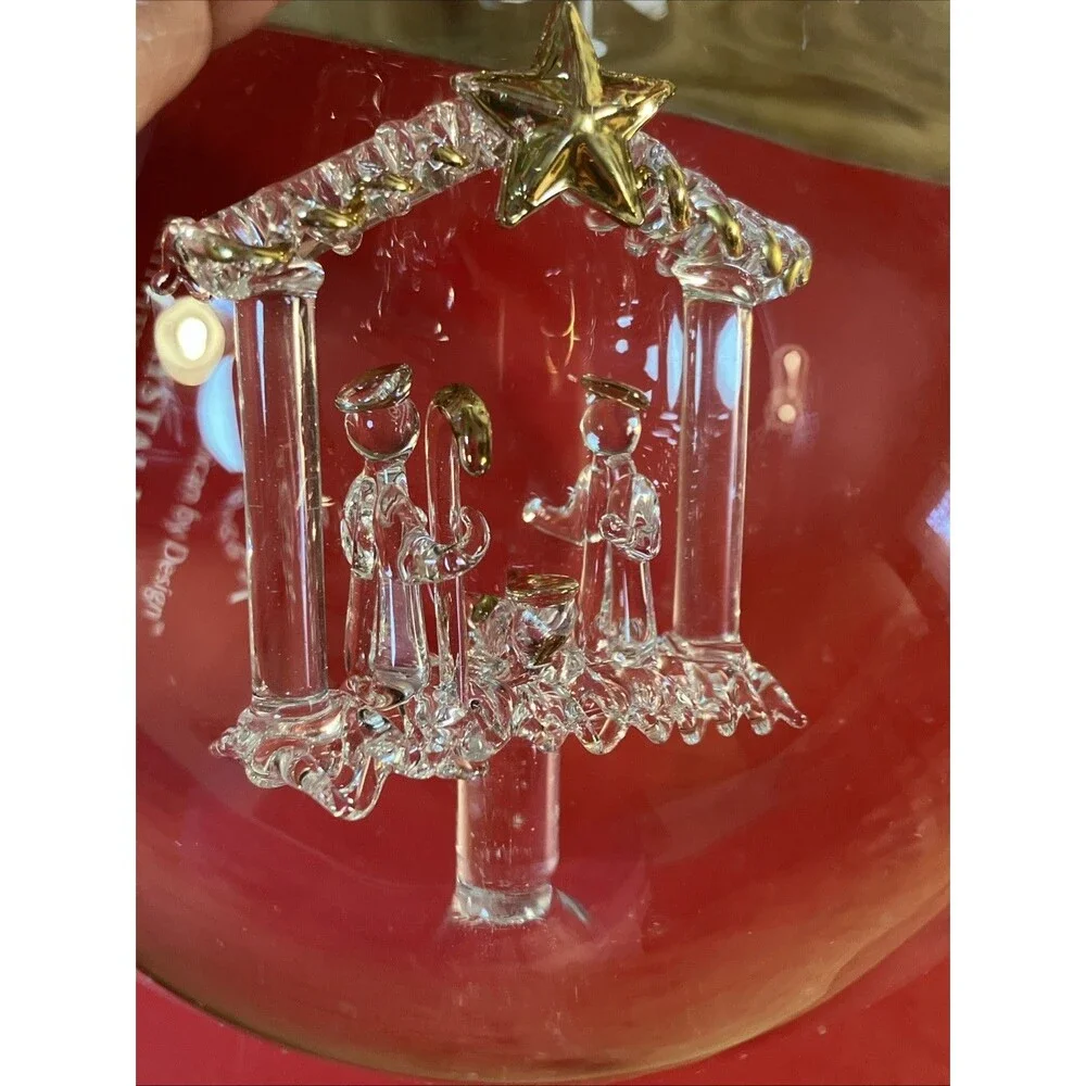 Lenox American by Design Crystal Wonder Nativity Scene Christmas Ornament 4 In